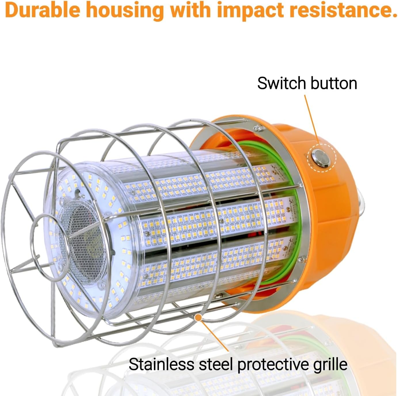 400W LED Temporary Work Light with ON/Off Switch & Hook, 56,000LM 5000K Daylight, Portable Hanging Construction Site Light for Jobsite, Warehouse, Workshop, Outdoor Projects - Image 4