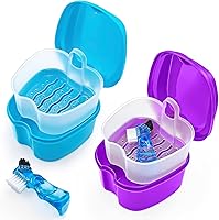 Vista 16 de Keedolla Vasos para Dentaduras Postizas para Remojar Dentaduras, Estuche de Limpieza de Dentaduras Contenedor Retenedor Caja de Baño para Protector