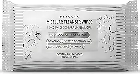 Beyoung – Lenço Micellar de Limpeza Facial 25 Unidades | Remove Maquiagem e Impurezas | Hidrata, Purifica e Suaviza | Uso Diário Dia e Noite | Livre de Álcool e Parabenos, Todos os Tipos de Pele