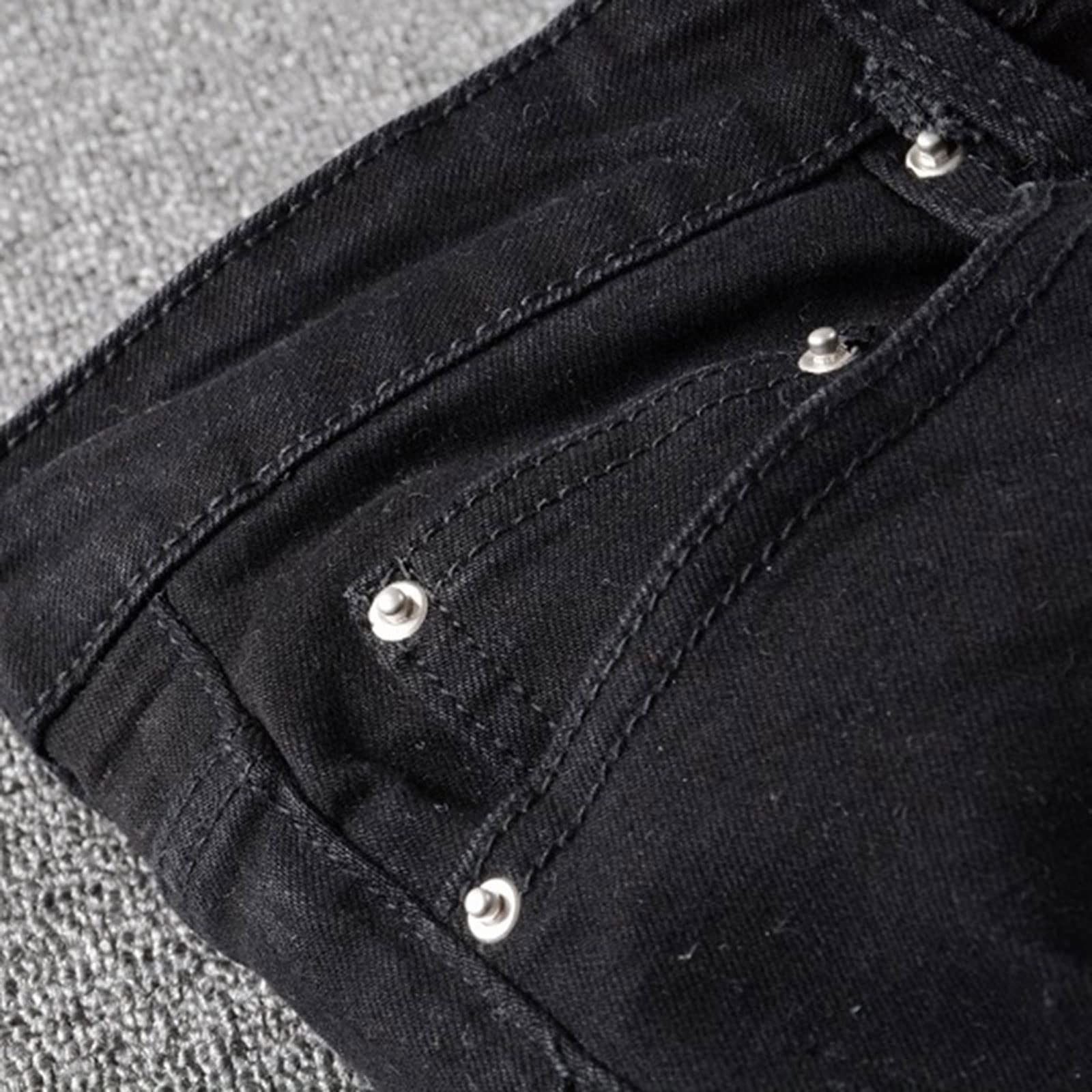 Amazon.co.jp: AEMNJCNZK Denim Pants, Men Suffer from Black Stretch 
