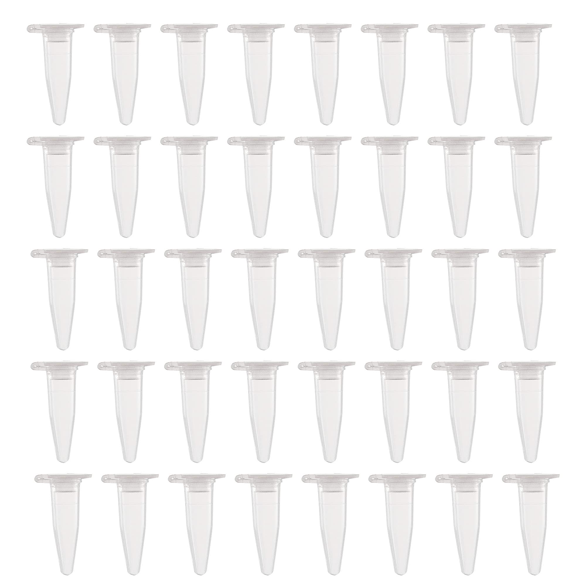 HUAZIZ Tubos de Ensayo 0,2 ml 500 pcs Polipropileno Graduado Plástico Centrífuga Vials con Tapa Plana