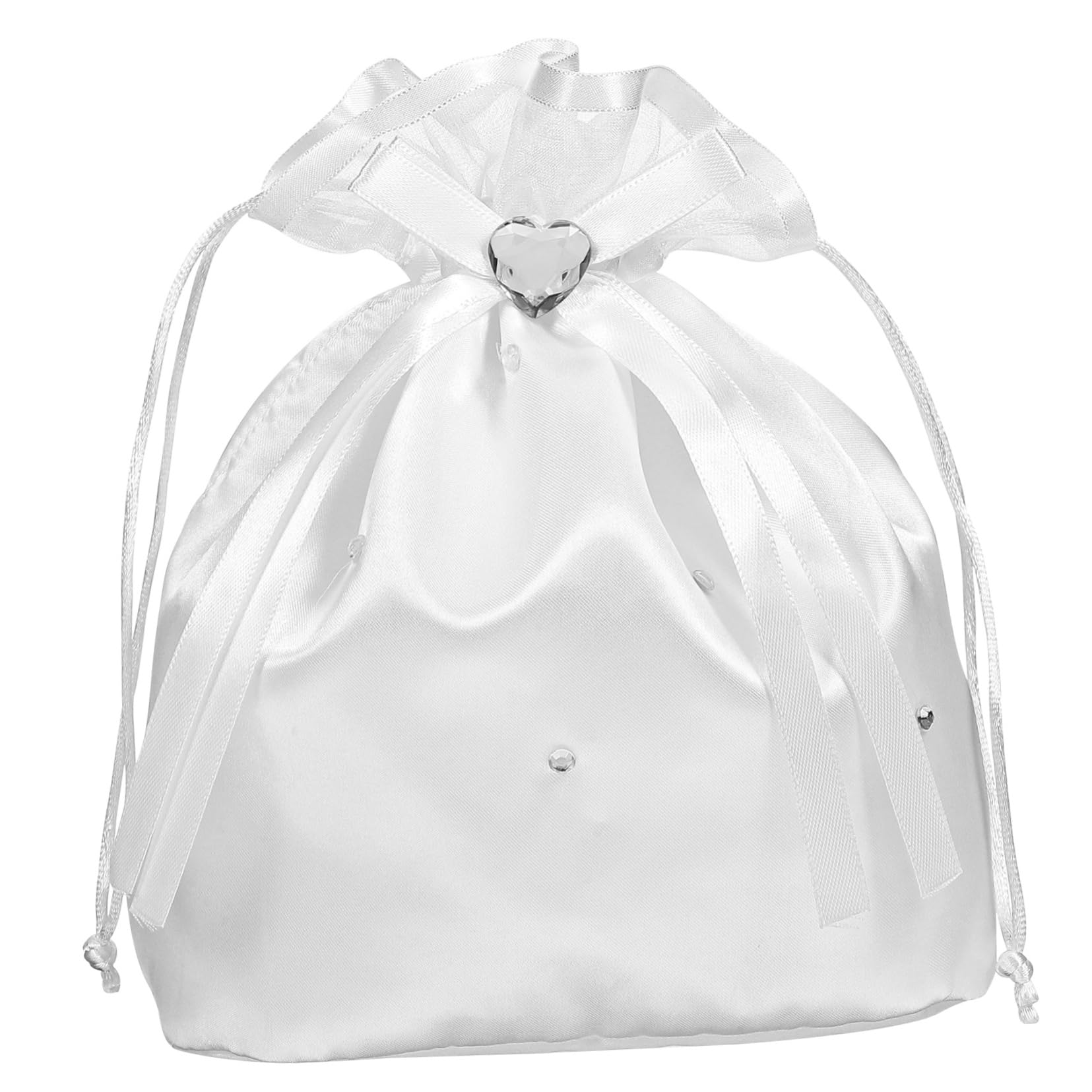 Satin Bridal Bag Wedding Day Bridesmaid Dolly Bag Pearl Beads Rhinestone Handbag