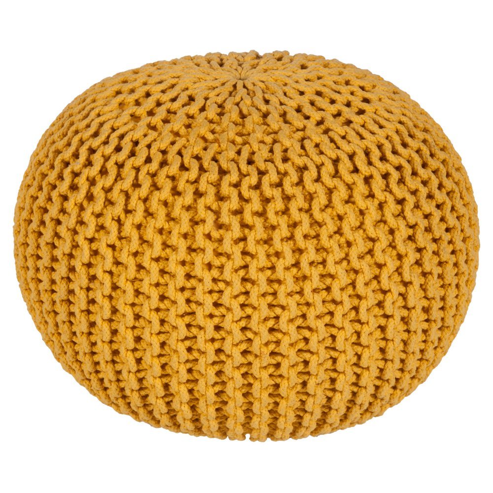 Livabliss McIntosh Cotton Knitted Round Pouf, 14