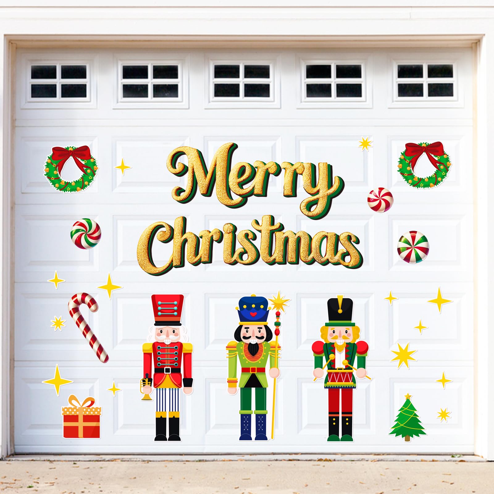 90shine Christmas Garage Door Decorations Magnets, Nutcrackers