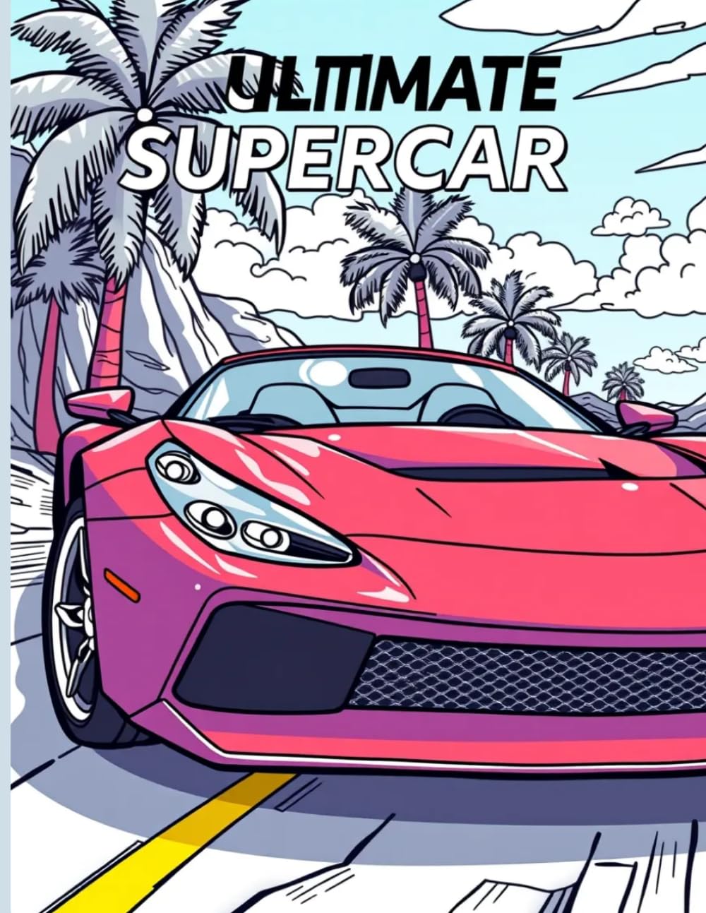 Ultimate Supercar Coloring book: | 50 page of speed | For kids, teens, and car enthusiasts