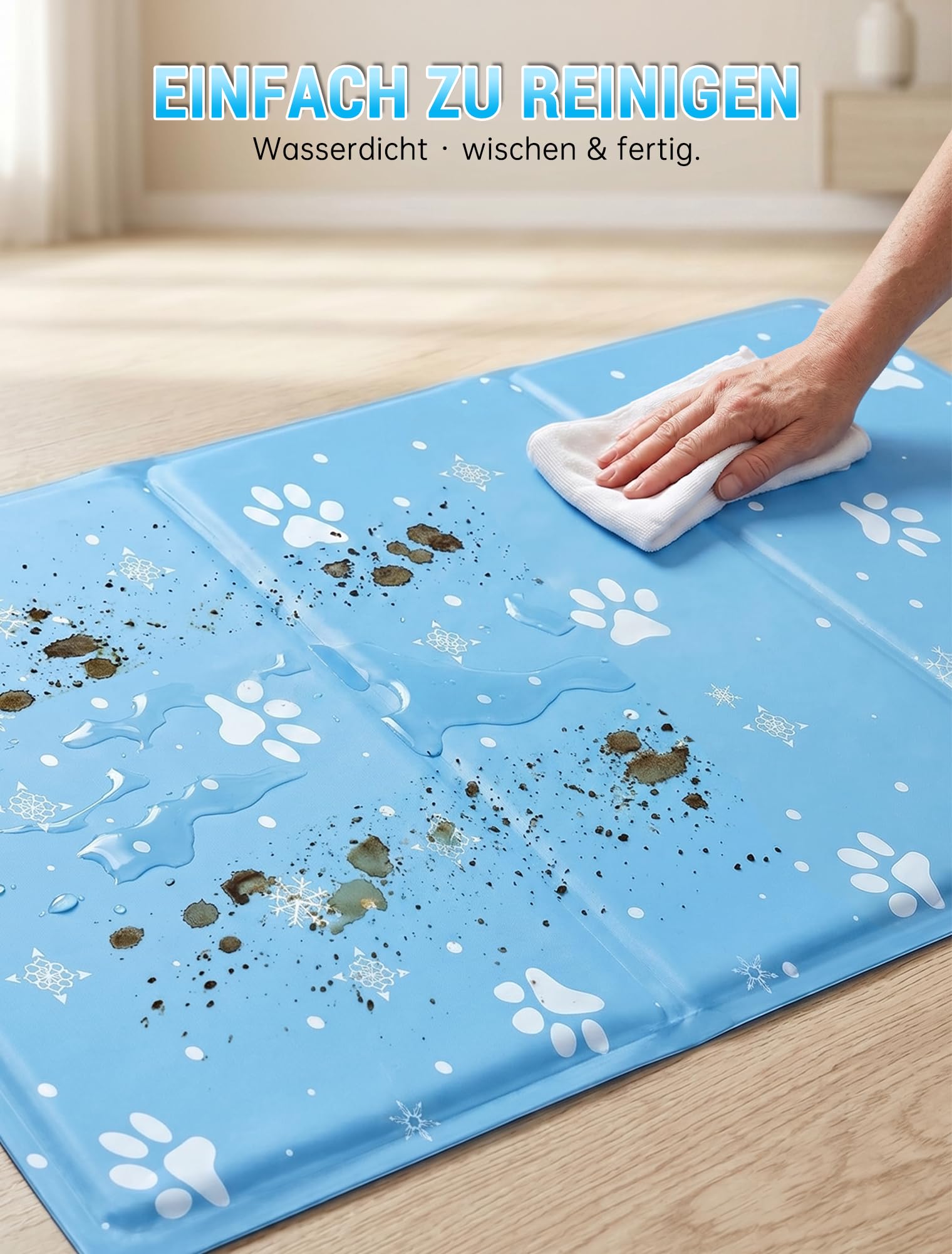 Mata chłodząca dla psów i kotów samochłodząca żelowa 60 x 90 cm wodoszczelna odporna na zarysowania