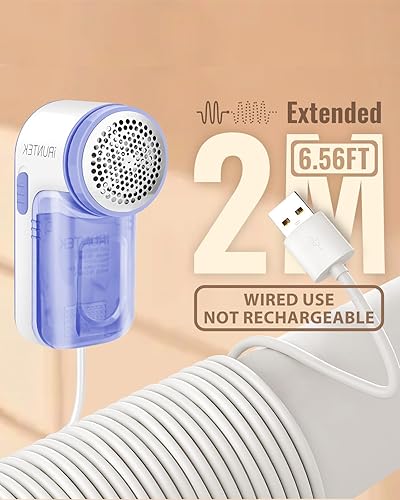 Miniatura 2 de iRUNTEK Removedor de pelusas de tela enchufable, afeitadora eléctrica 2 en 1 y cepillo para ropa, muebles, alfombras y sofá, elimina sin esfuerzo