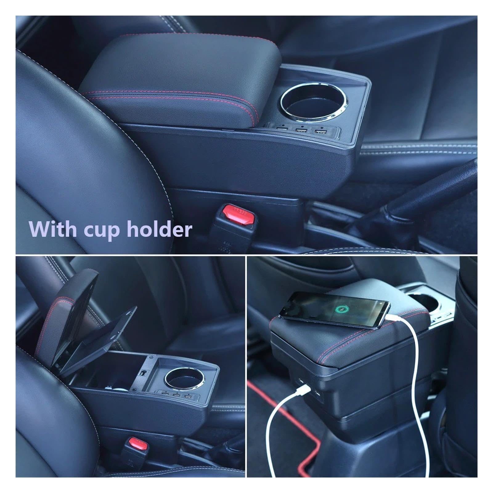 Para Polo 9N 3 2002-2009 Caja Almacenamiento Coche Reposabrazos Adaptación