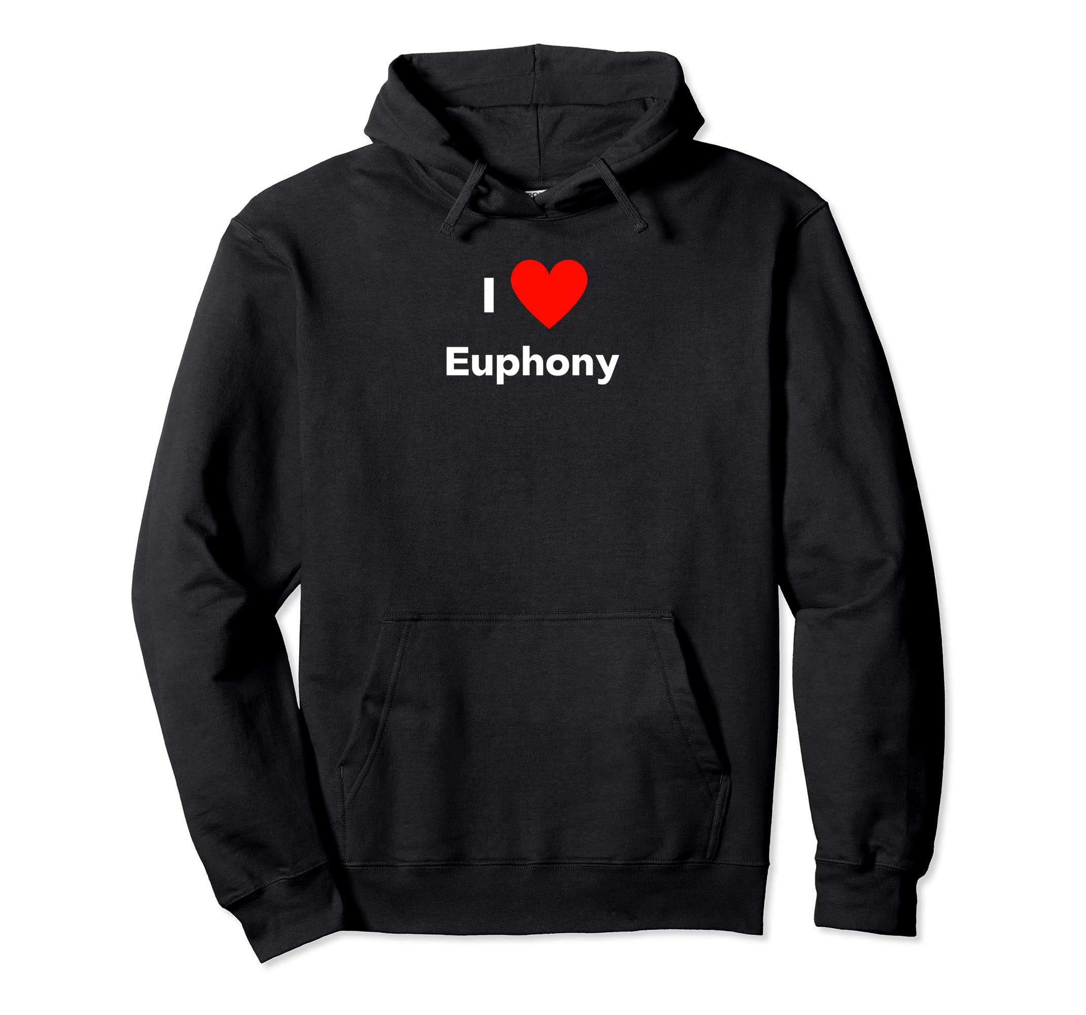 I love Euphony - with a red heart Pullover Hoodie