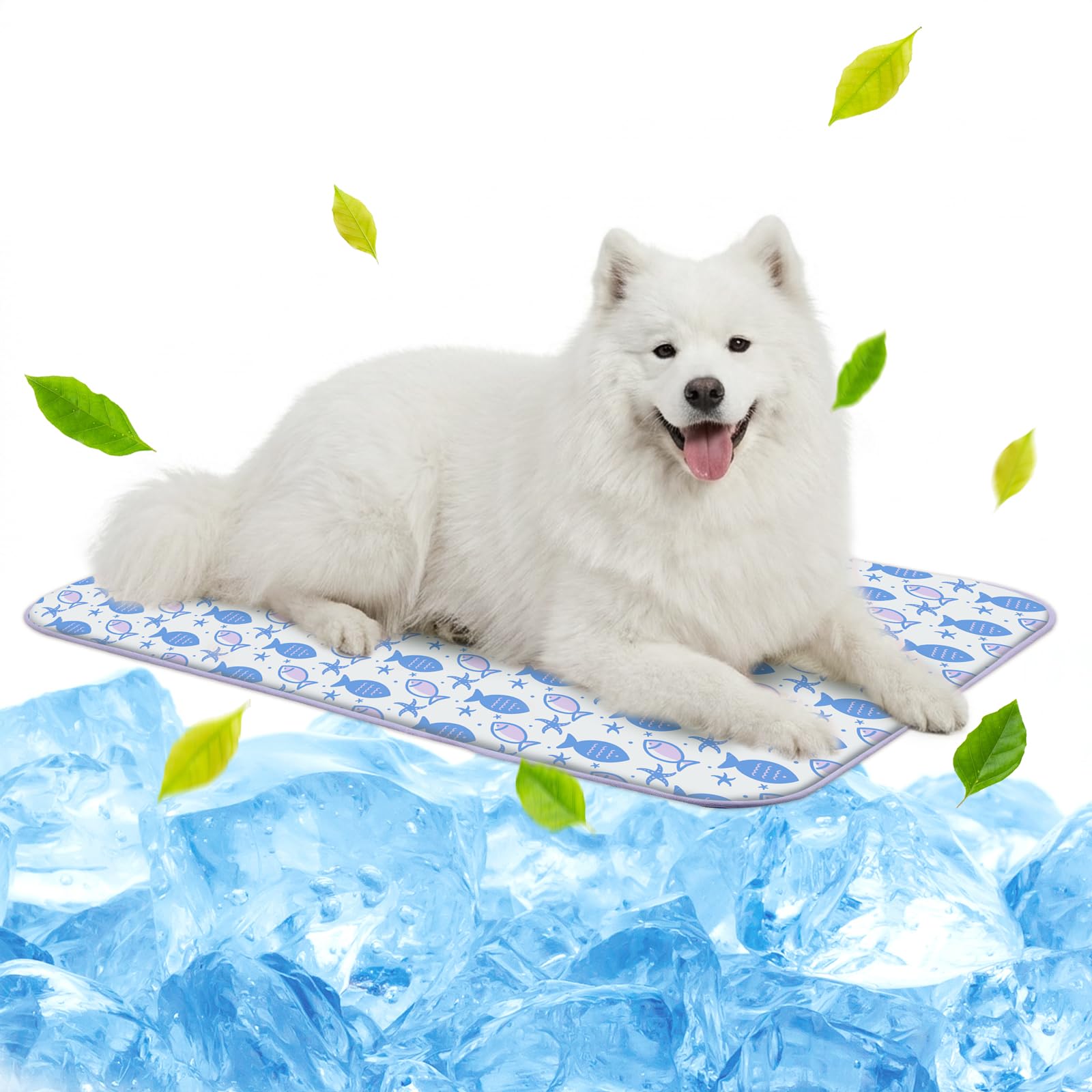 Tapis rafraîchissant soie glacée contre la chaleur canicule lits chiens L