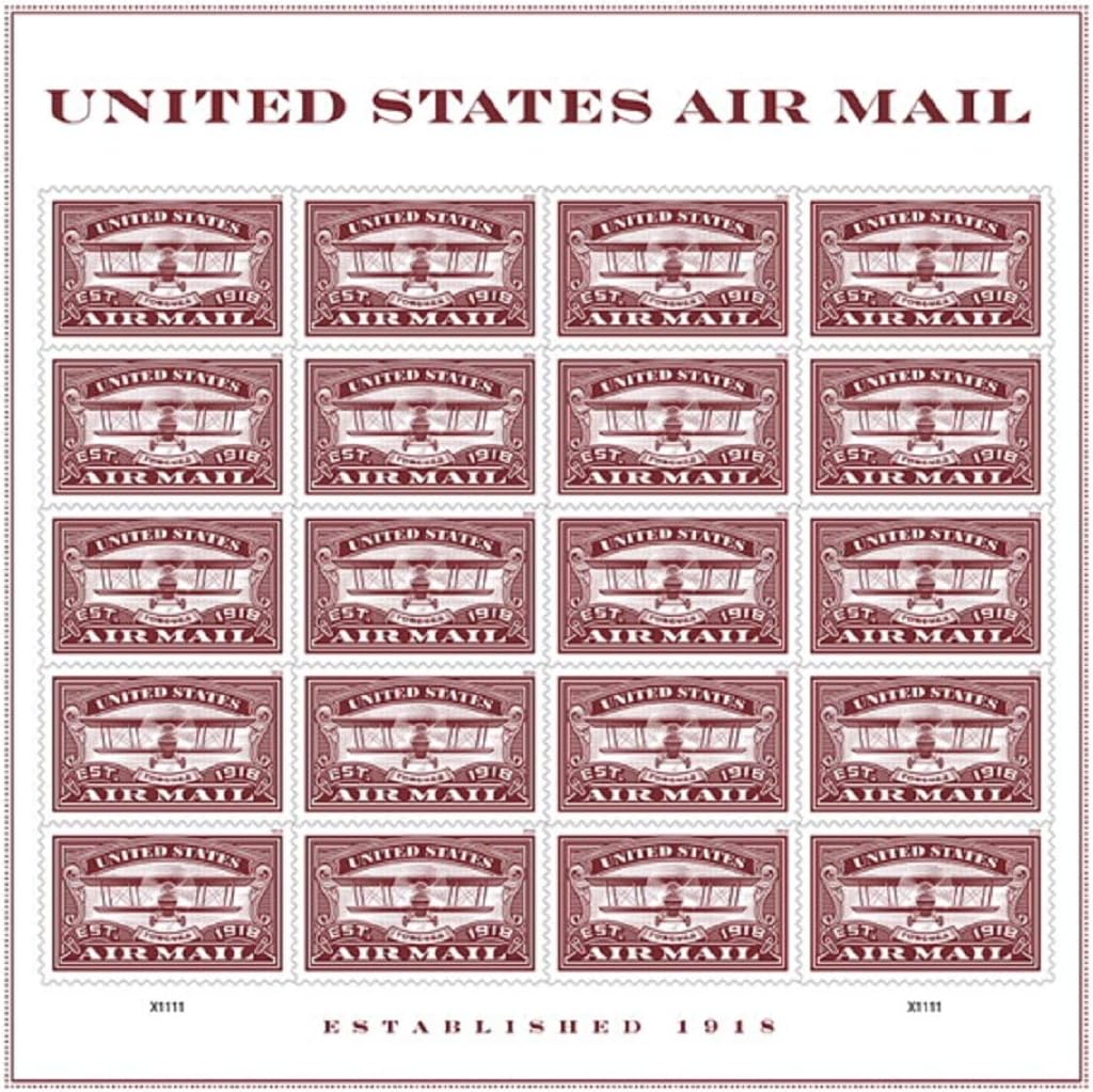 United States Postal Service USPS Air Mail Red Forever First Class Postage Stamps Airmail Colors of the Flag (20 stamps)