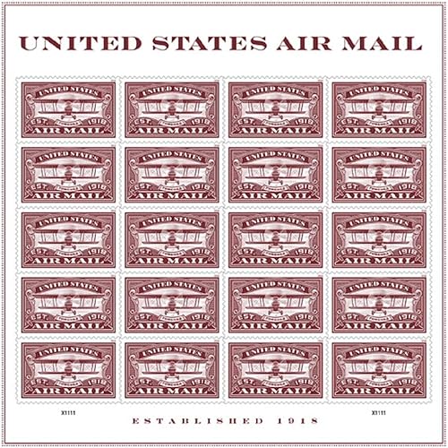 USPS Air Mail Red Forever First Class Postage Sellos de correo aéreo Colores de la bandera (20 sellos)
