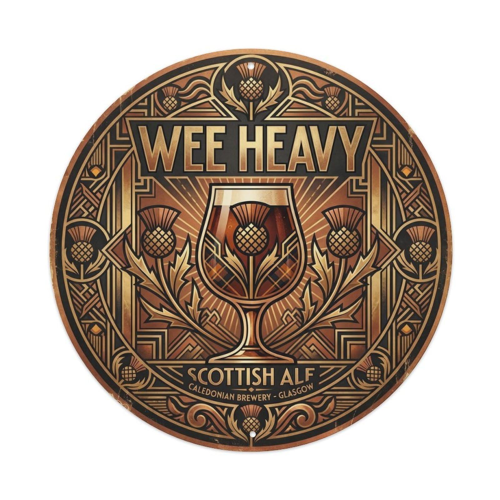 Vintage Wee Heavy Scottish Ale Beer Hall Sour Brew Metal Tin Sign