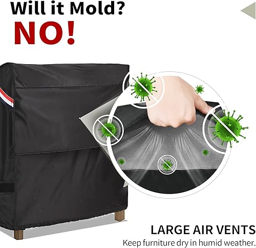 Miniatura 8 de KylinLucky Fundas impermeables para sillas de patio, paquete de 2 fundas de 29 pulgadas de ancho x 30 pulgadas de profundidad x 36 pulgadas de alto,