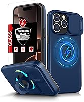 Vista 27 de Funda magnética para iPhone 11 Pro compatible con carga inalámbrica MagSafe, con 2 protectores de pantalla, anillo kickstand de 360° integrado +