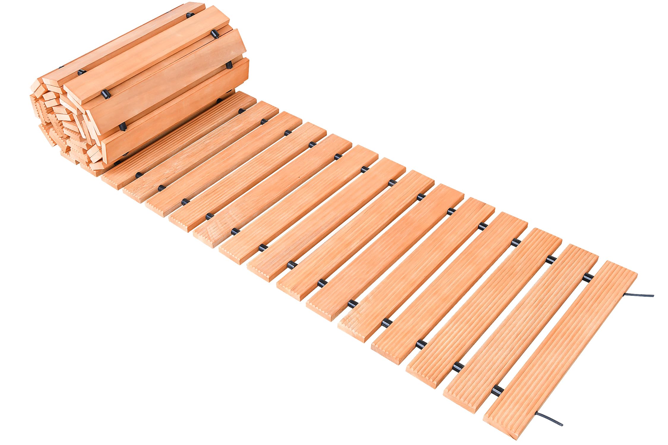 STN 12ft Wooden Garden Pathway Garden Walkway Path Cedar Roll Out Garden Pathway for Improve Garden Appearance, Offer Clear Pathways,Connect Garden Features (Straight-12' L x 17" W)