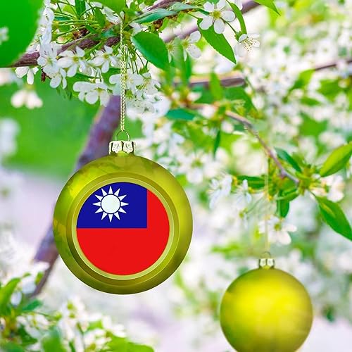 Vista 20 de Adornos dorados de bola de Navidad de Trinidad y Tobago, adorno de bola de bandera de Trinidad y Tobago, adornos de Navidad de bandera nacional