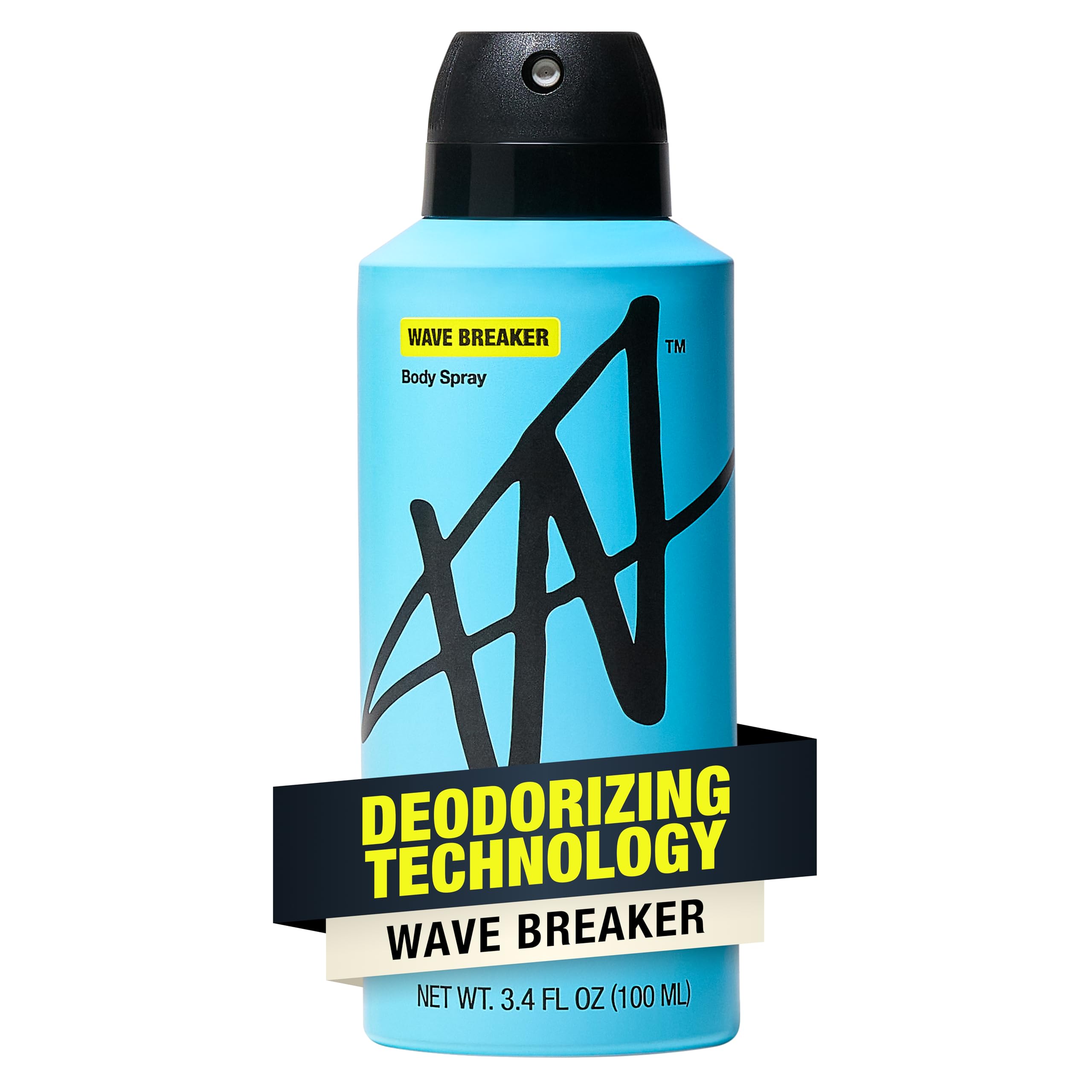 Jake Paul Wave Breaker Body Spray for Men By W, Odor Blocking Body Deodorant, Long Lasting Protection, 3.4 fl oz