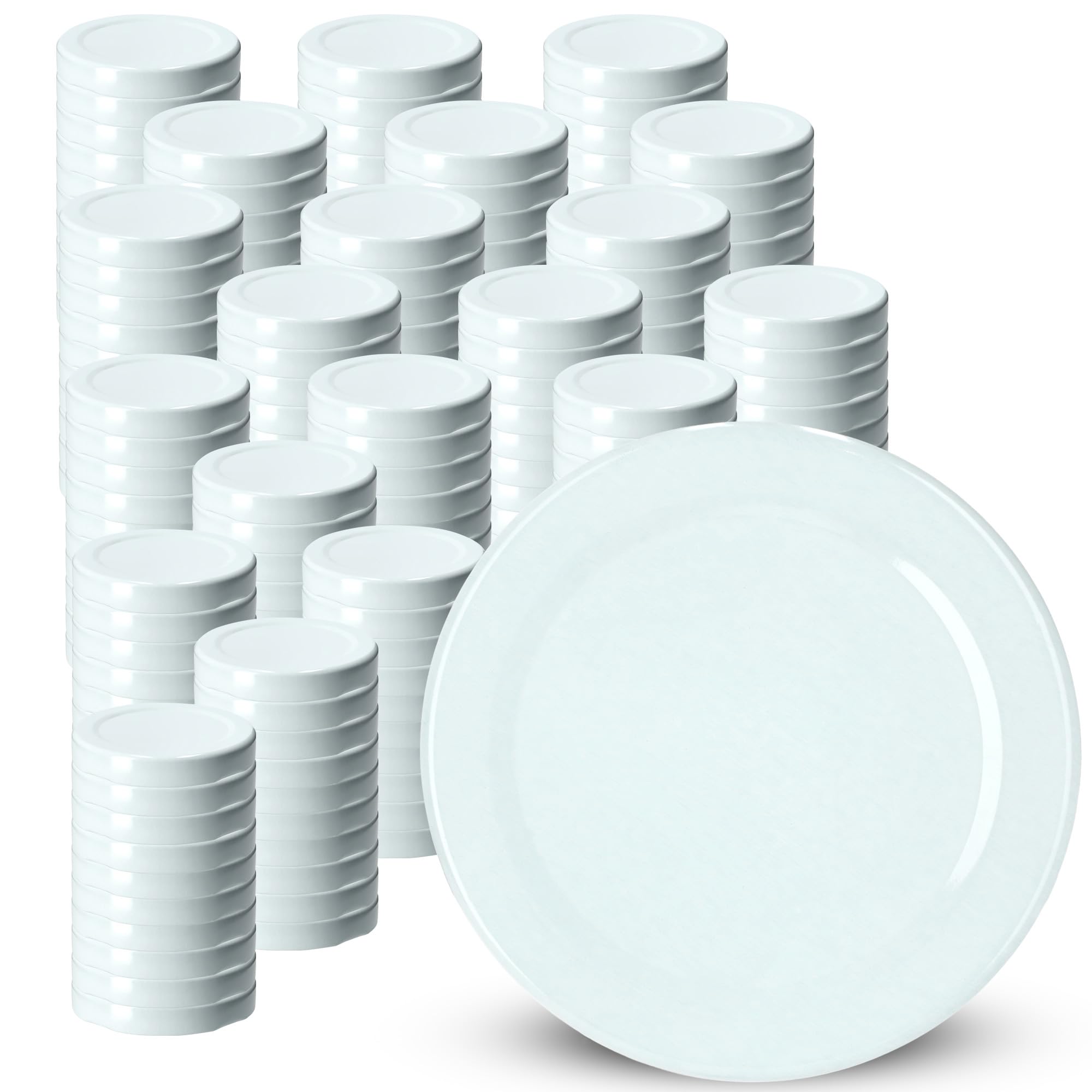 KADAX Set di 200 coperchi a Vite Twist-off Ø38 mm Bianco – coperchi di Ricambio in Metallo per Piccole Bottiglie e barattoli per spezie, Chiusura ermetica