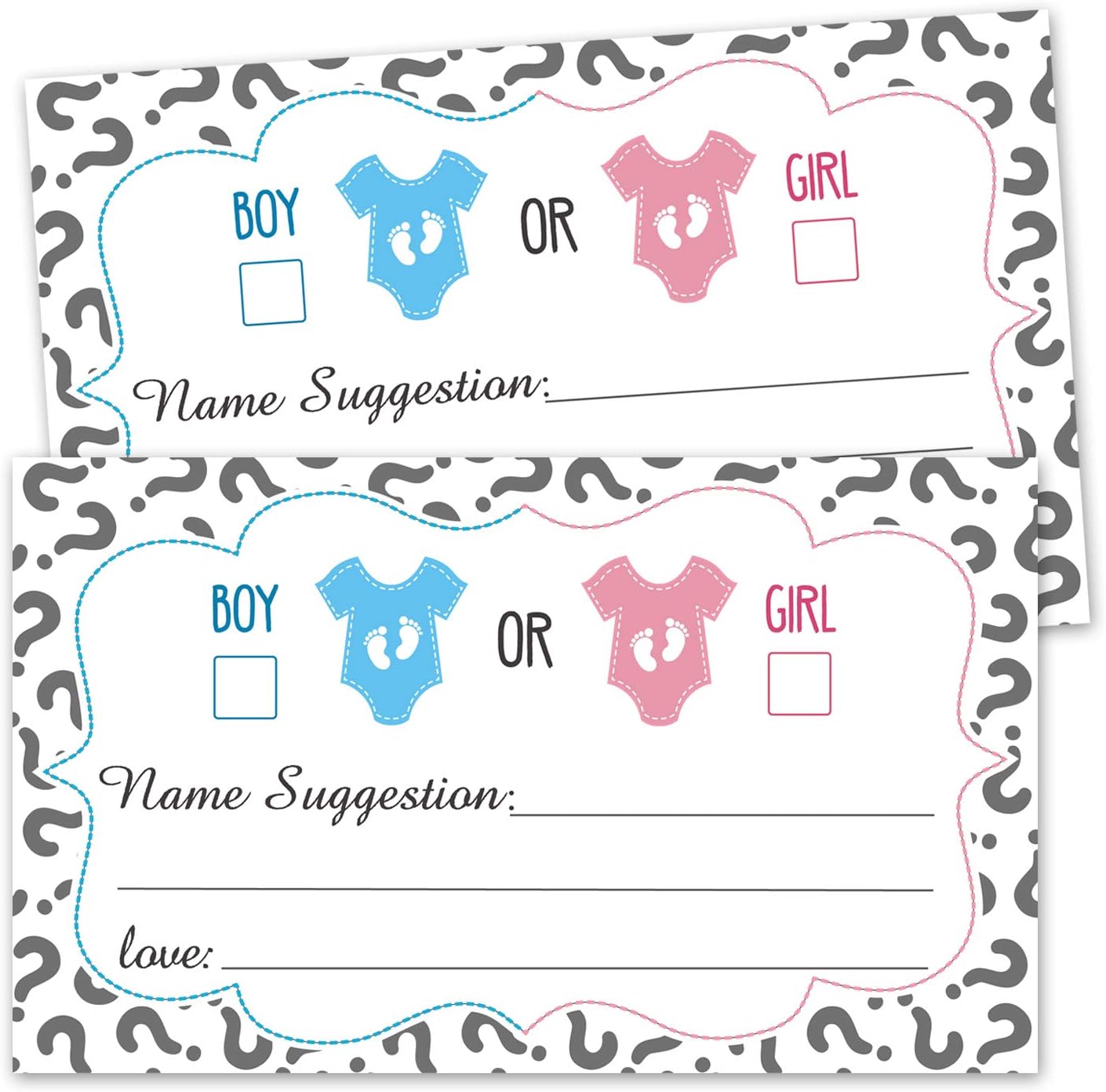 50 Gender Reveal Party Voting Cards - Boy or Girl, Gender Reveal Vote Cards, Baby Shower Game Card, Gender Reveal Party Supplies.