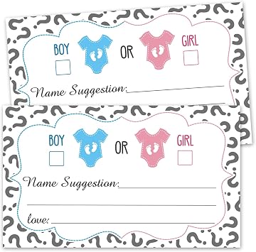 50 Gender Reveal Party Voting Cards - Boy or Girl, Gender Reveal Vote Cards, Baby Shower Game Card, Gender Reveal Party Supplies.