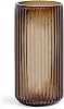 Muyan Jarrón de Flores de 7.5" para Decoración, Jarrón de Vidrio Acanalado Moderno para Centros de Mesa, Escritorio, Hogar, Oficina, Comedor, Sala, Boda (Ámbar) 1