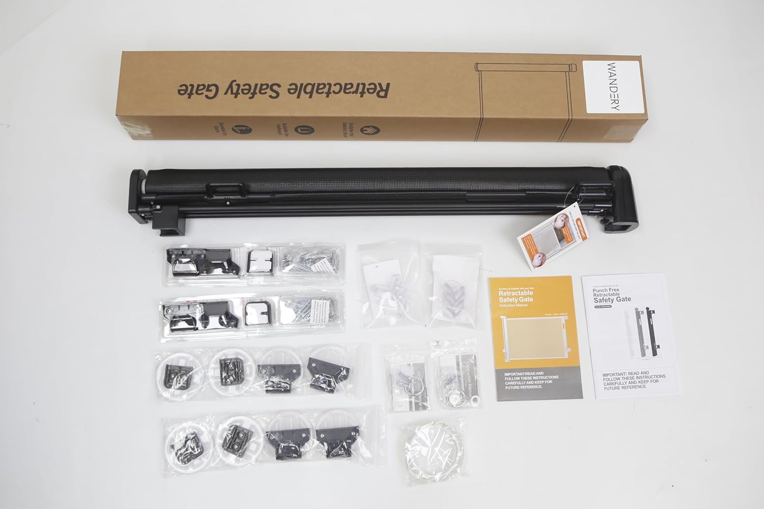 Retractable Baby Gate for Stairs, 71" Wide Dog Gate Indoor - 34" Tall Baby Gates for Doorways, Hallways and Stairs, Easy Install with Drilling and No-Drill Hardware (Black, 71 Inches / 5.91 Feet)