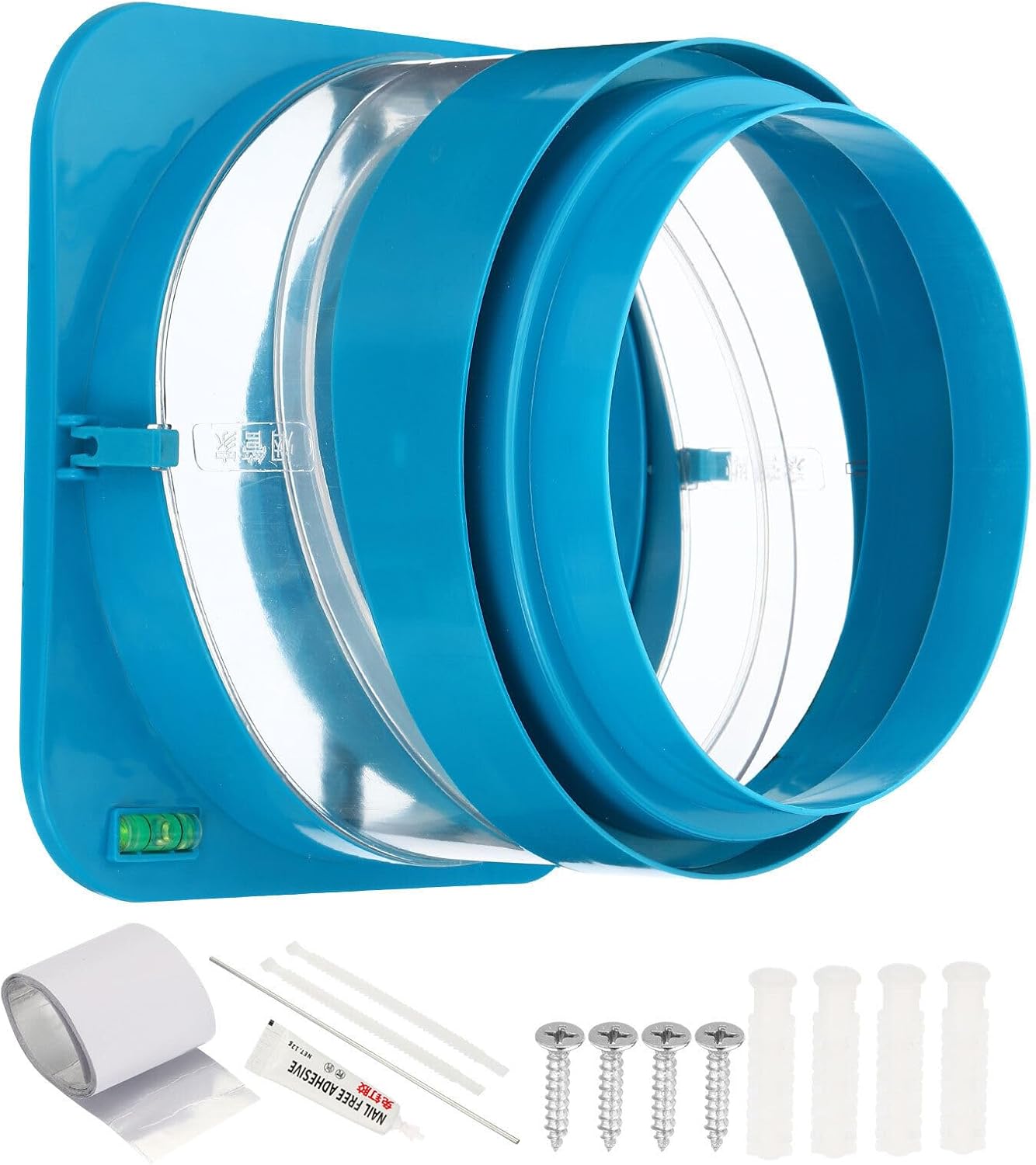 1 Set 6"-7" Backdraft Damper ABS Flexible Inline Backflow Duct Adaptor Blue YESSC571