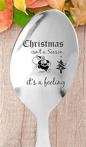 Miniatura 4 de Regalo navideño para mamá, papá, compañero de trabajo, amigos, hijo, hija, regalo de cuchara hermosa grabada para Navidad, relleno de calcetín de