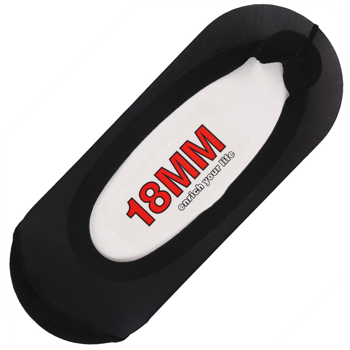 18MM Silicon Strap Invisible Footsies Shoe Liner Trainer Ballerina Socks (Black)