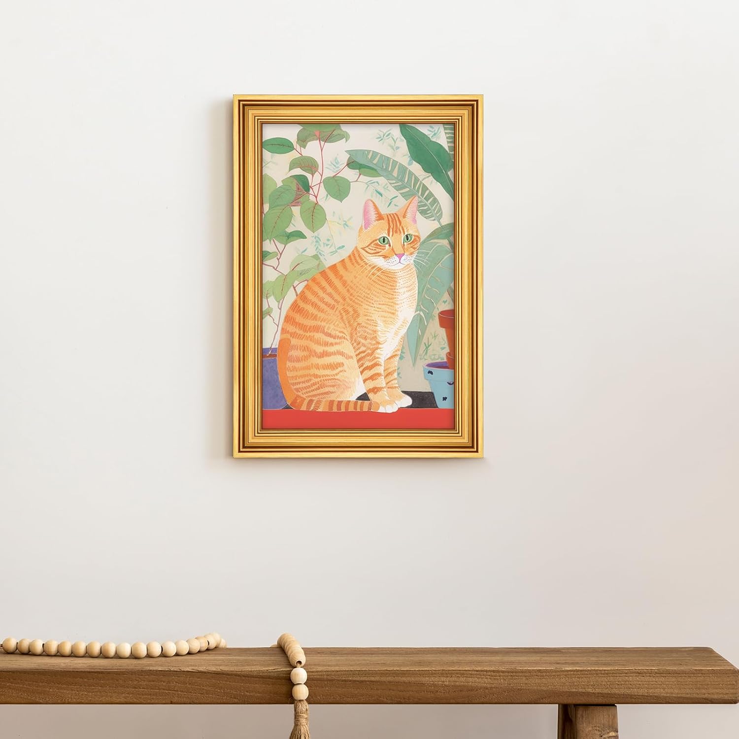 GULETHUN 11x17 Frame, Transitional Modern Design Picture Frames, Rustic Poster Frame for Home Decor, Gold Vintage Photo Frame, Horizontal or Vertical Display, Choose Size & Color