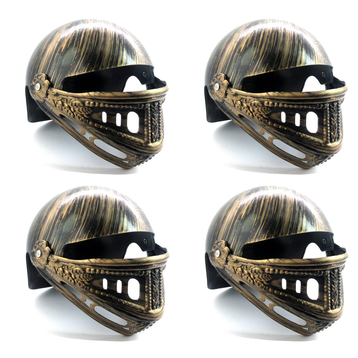 4 Pack Medieval Warrior Knight Helmet with Flip Down Visor for Battle Play Halloween Cosplay LARP Props