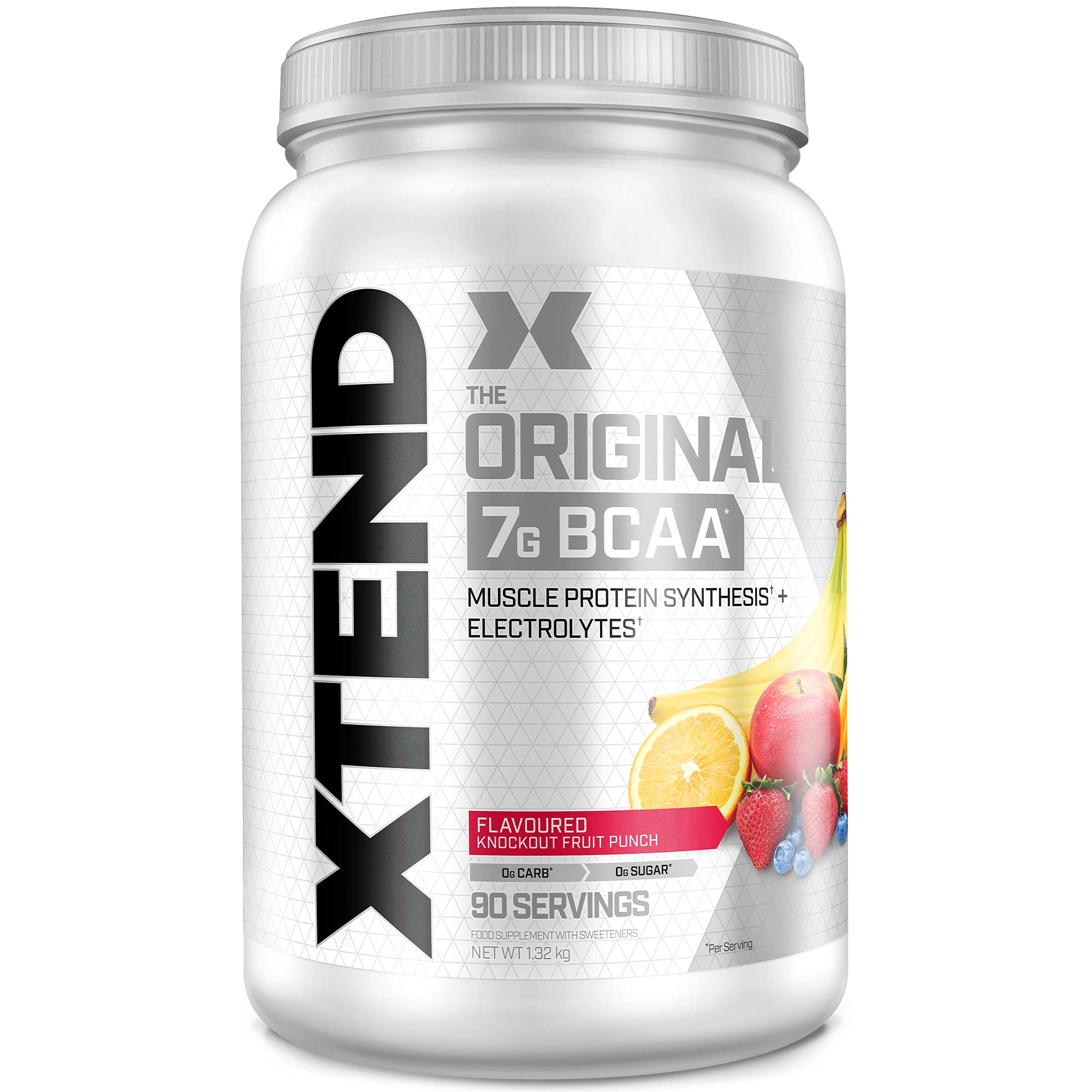 XTEND Original - Suplemento de BCAA en polvo - Cóctel de frutas | Aminoácidos de cadena ramificada | 7 g de BCAA con electrolitos para una mayor hidratación y recuperación | 90 raciones