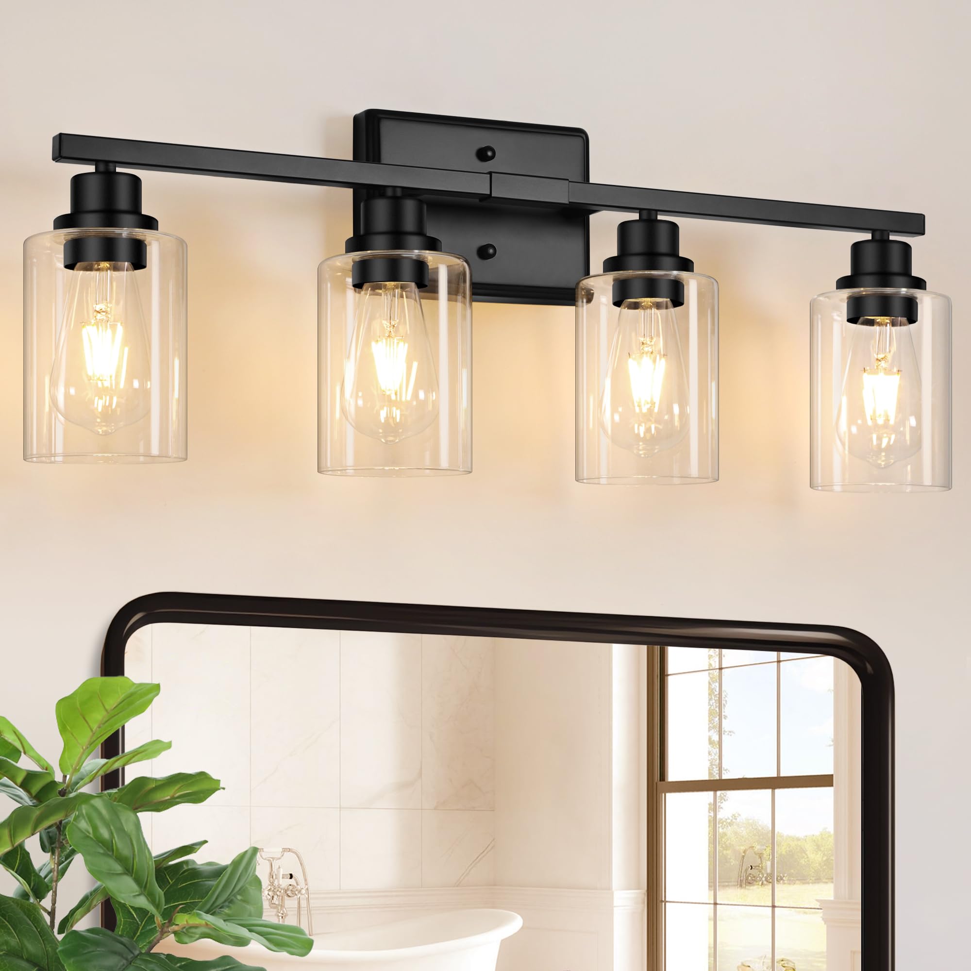 オムニバス SILVER RAY PRESENTSBLACK TREATMENT Unicozin Modern Bathroom Light Fixtures, 4 Light Vanity