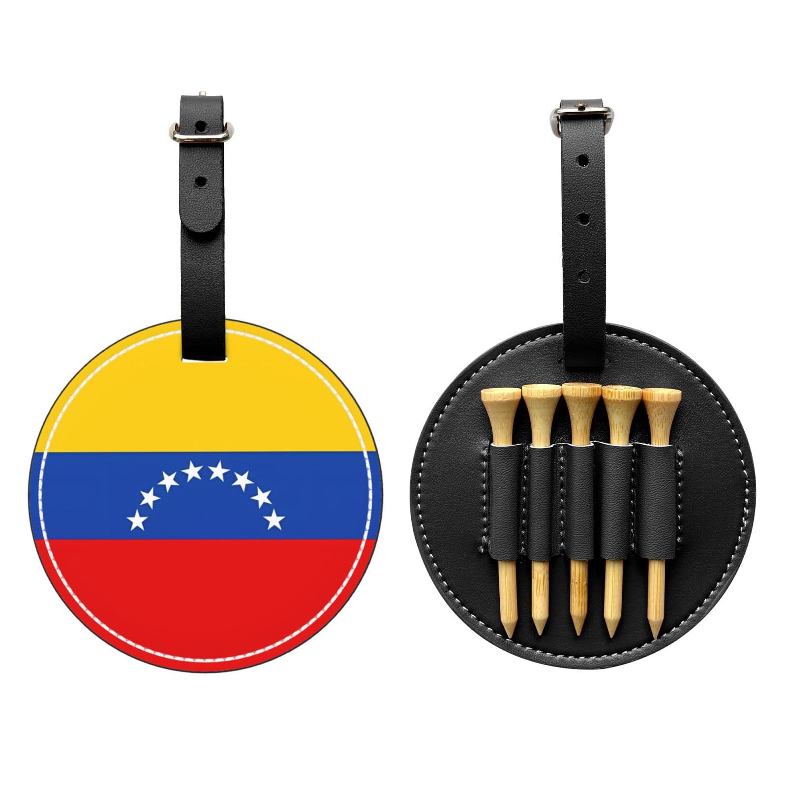 Flag of Venezuela Black Golf tee Storage Bag - Durable and wear-Resistant Golf Accessories