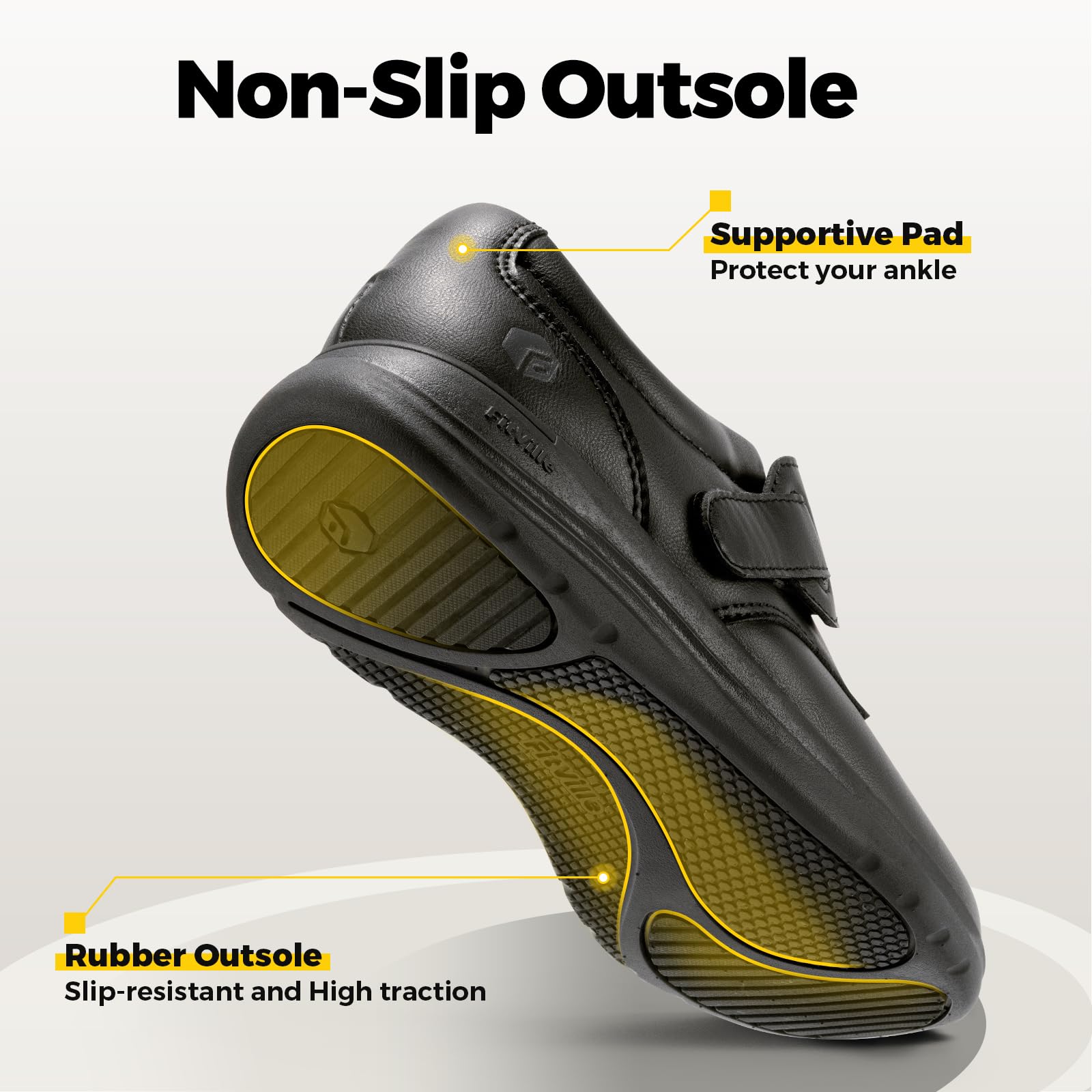 FitVille Scarpe Larghe Donna in Pelle Leggere e Comode per Passeggio per Piedi Sensibili