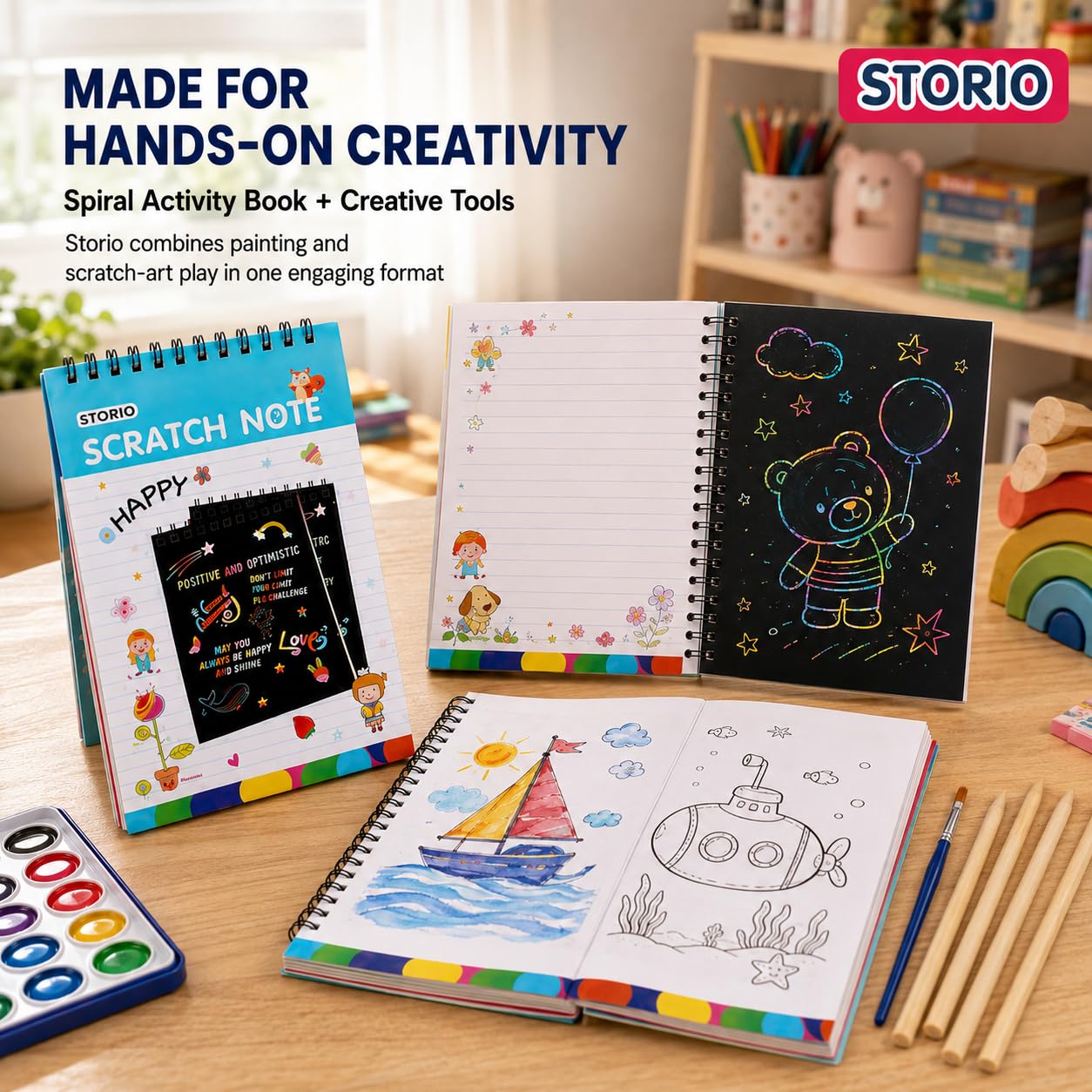 Water Colour & Scratch Art Books - 20 Pack for Kids -5