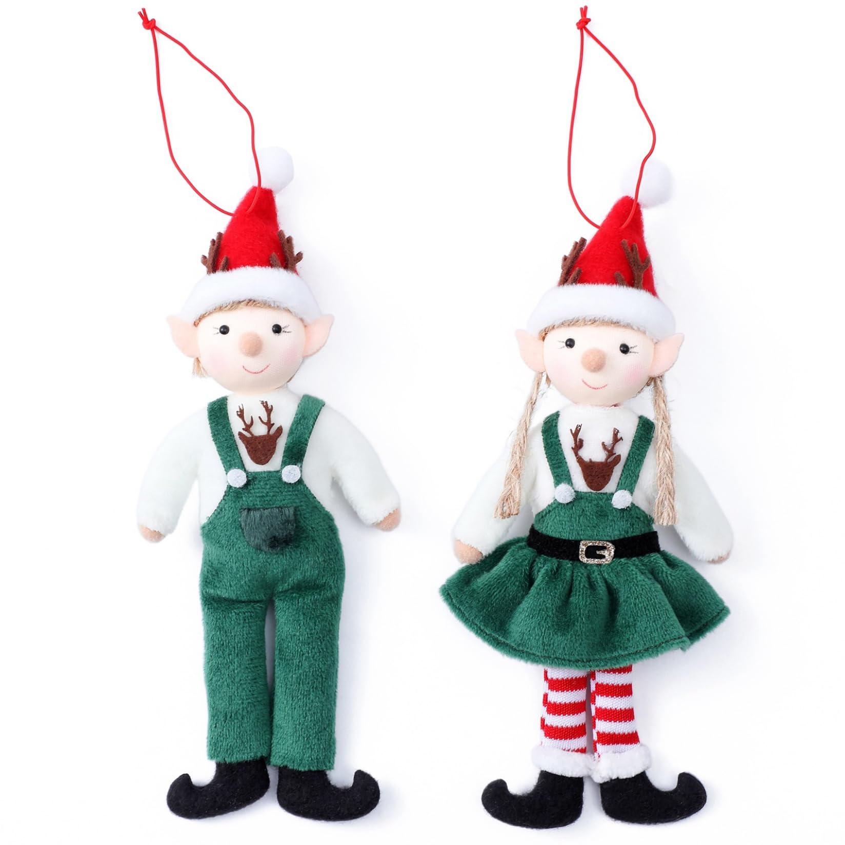 Décoration elfe de Noël à suspendre en peluche pour cadeau de fête