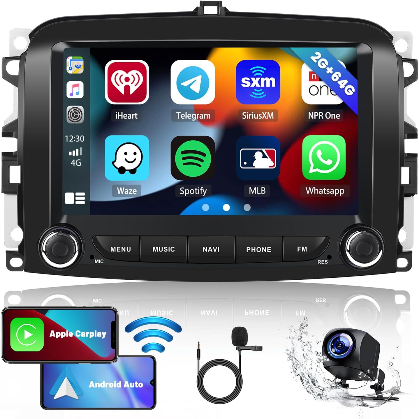 Autoradio Android 14 Per Fiat 500L - 7 Pollici, 4GB+64GB, CarPlay, GPS, DAB+, Bluetooth - Foto 9