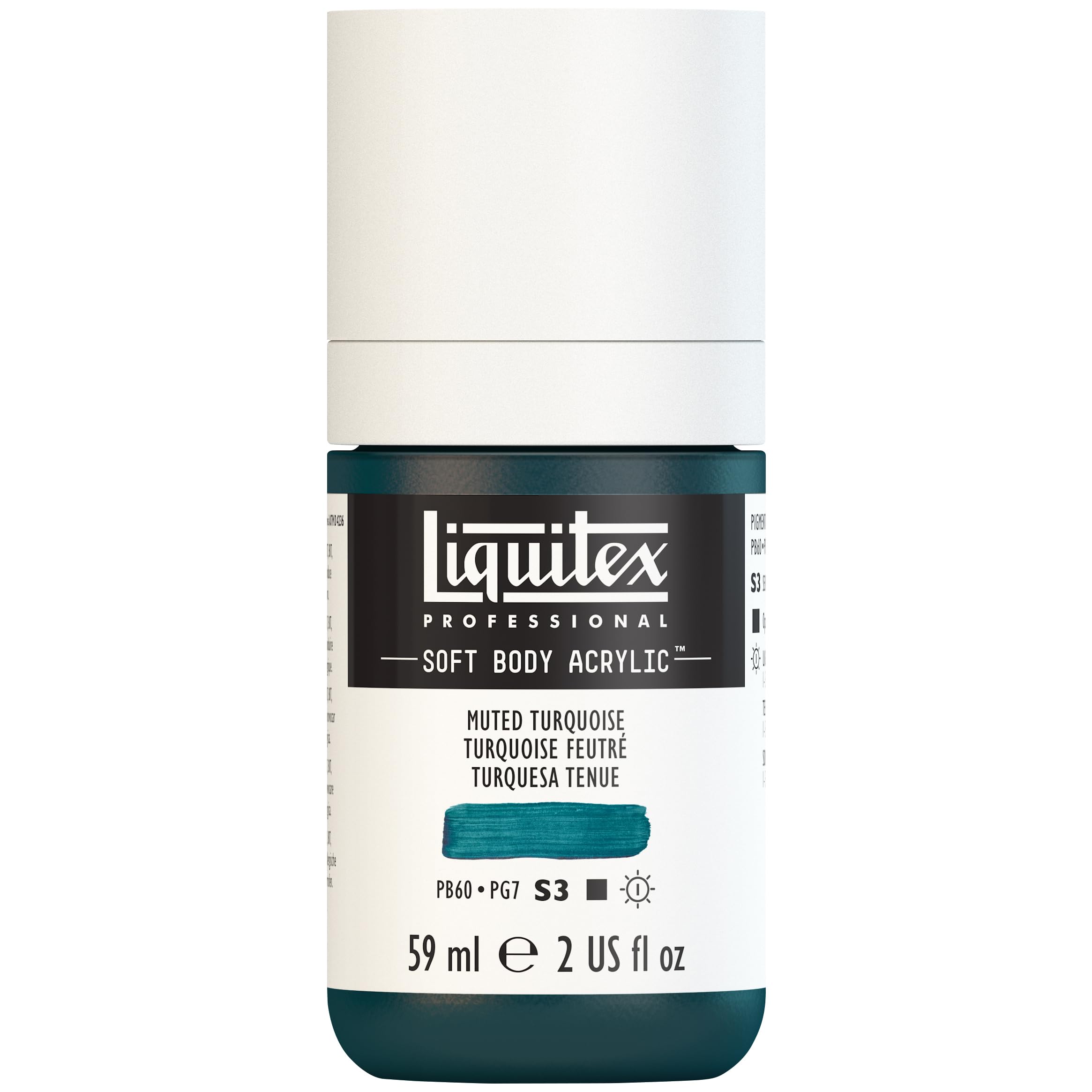 Liquitex 1959503 Professional Acrylic Paint Soft Body - Artist Paint in Creamy Opaque Consistency, High Pigmentation, Lightfast and Ageing Resistant, 59 ml Bottle - Steamed Turquoise