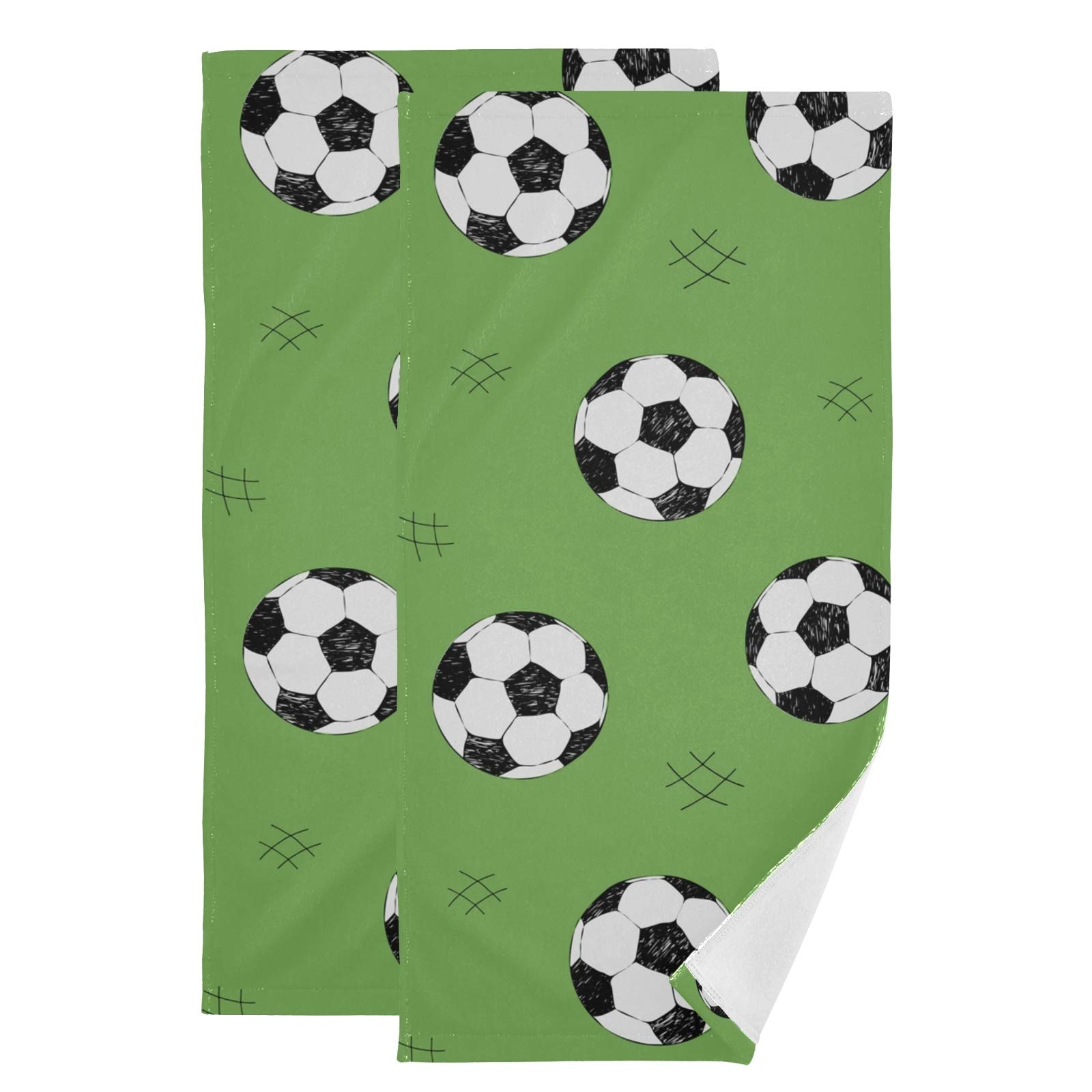 Mnsruu 2 Pack Towel Set Football Hand Towel for Bathroom, Kitchen, Guest, Hotel, Spa