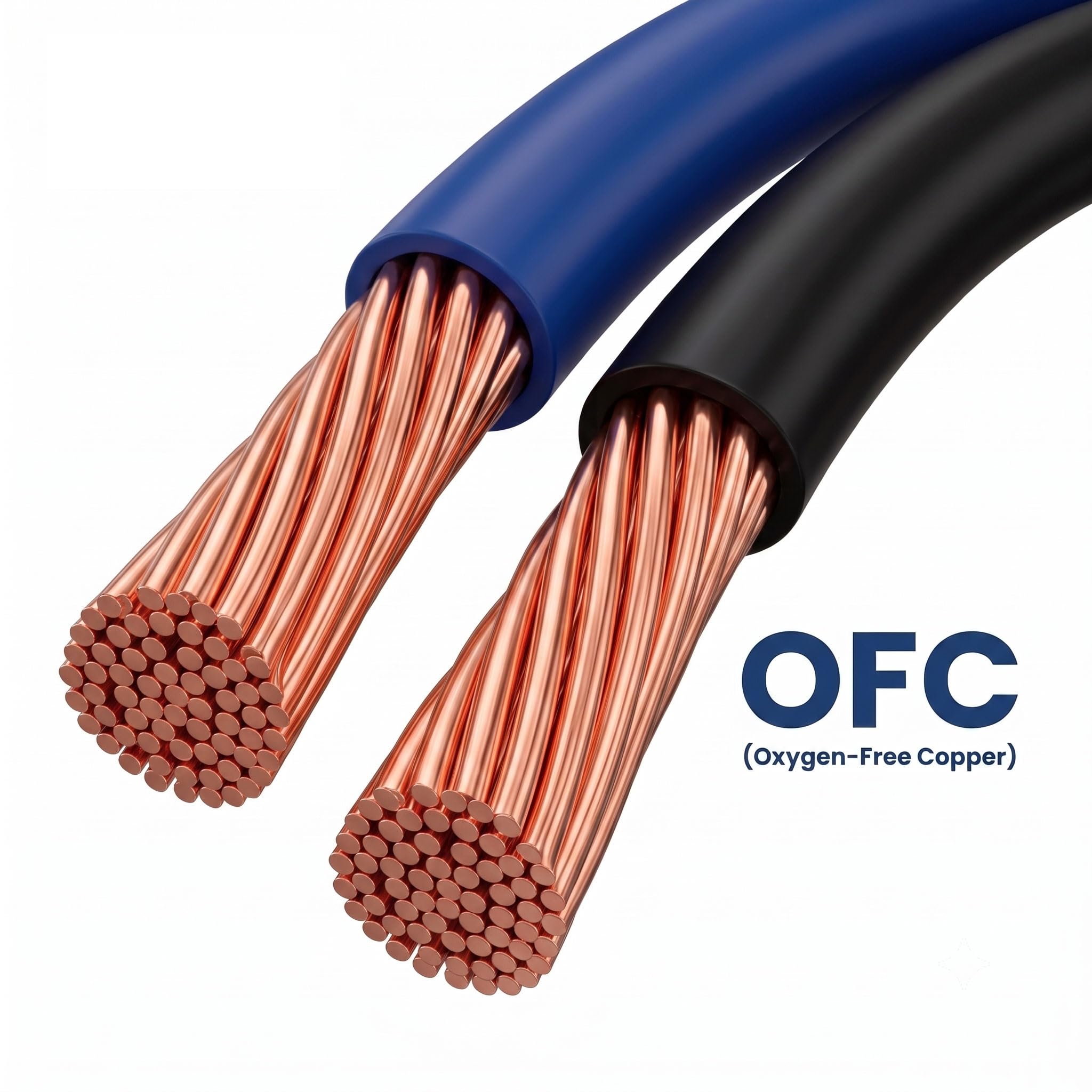 JAVEX Cable de altavoz de calibre 16 [1.31 mm2] [Cobre libre de oxígeno 99.9%] Cobre trenzado, azul/negro, cable para sistemas de alta fidelidad, amplificadores 100FT [30.5CM]