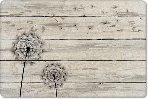 KXO Tapete de cocina acolchado antifatiga, flor de diente de león en la tabla, tapete súper suave, tapete antideslizante y cómodo para el hogar,