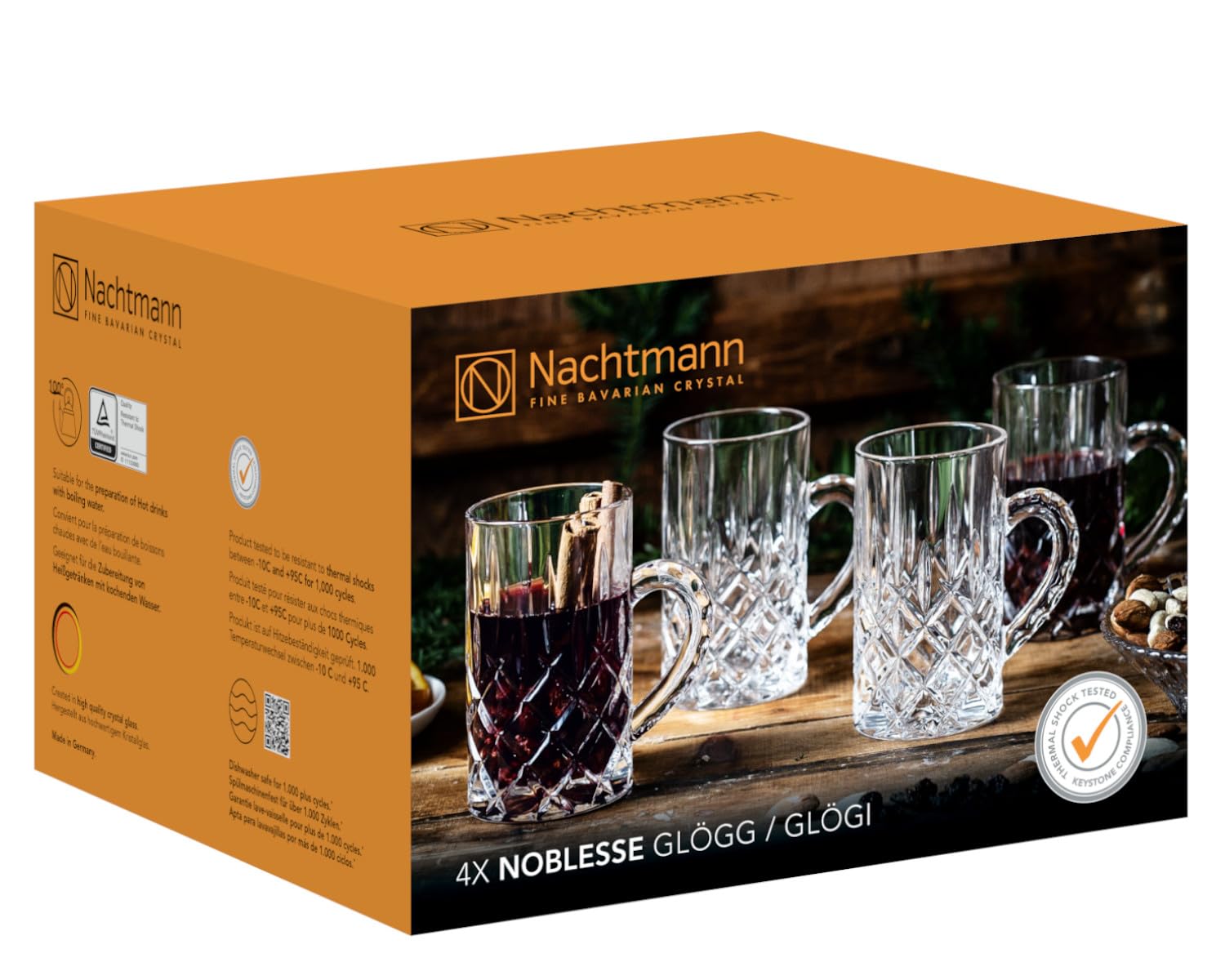 Nachtmann Szklanki do herbaty kubki do kawy Glögg/grzane wino szklanki do gorących napojów zestaw 4 szt [Zestaw]