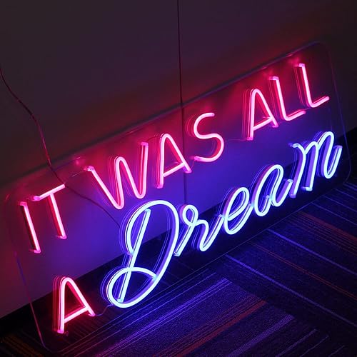 Miniatura 2 de Letrero de neón con texto en inglés "It was All a Dream", luces de pared para cerveza, bar, club, dormitorio, oficina, hotel, pub, cafetería, boda
