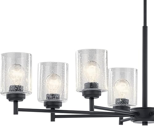 Miniatura 2 de Kichler 44035BK - Lámpara de araña Winslow, 8 luces, 600 vatios en total, color negro