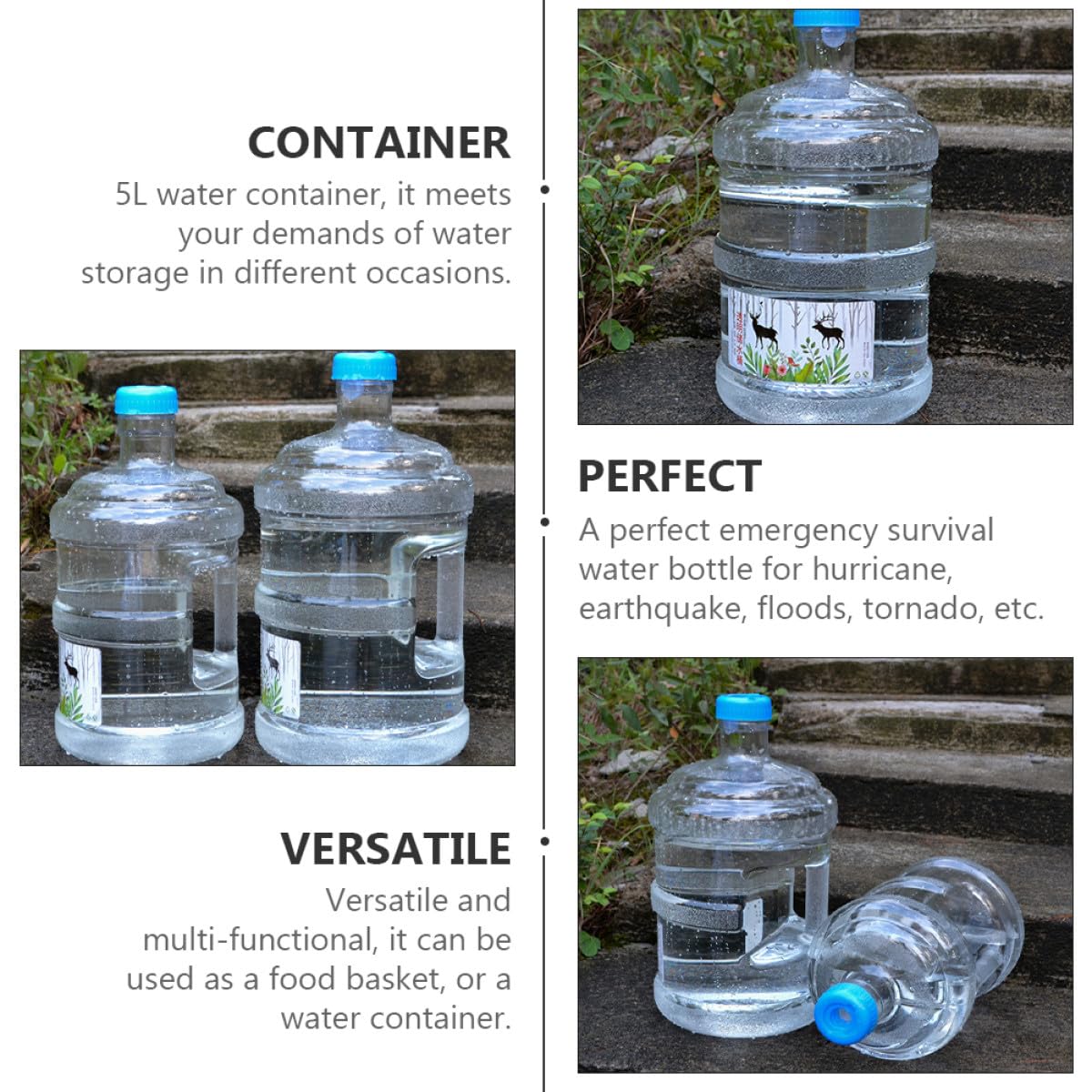 Tragbarer PC Wasserbehälter Campingfaltbarer Eimer Outdoor Wasserkanister Vielseitiger Auto Wasserbehälter Robust Praktisch für Haus Picknick Wandern Zufällige Zufällige Farbe