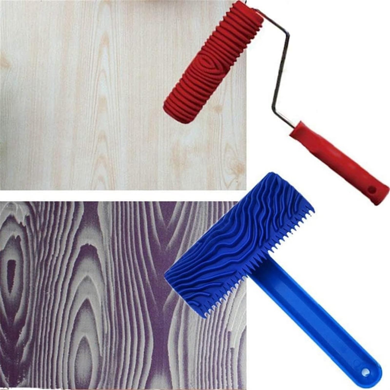 rodillos de pintura, Juego de herramientas para imitación madera con rodillo goma y revestimiento