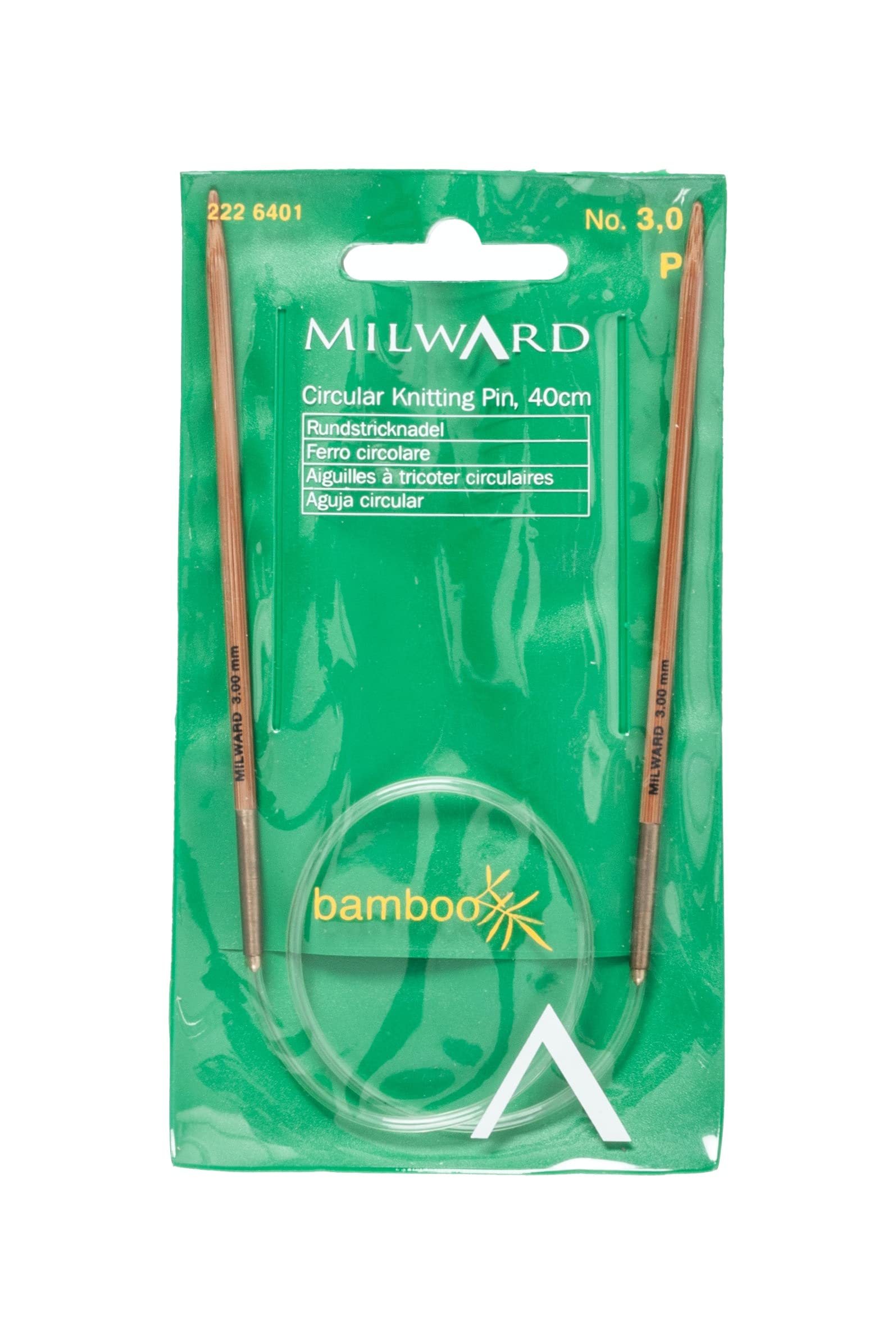 Bamboo Fixed Circular Knitting Needles, 40cm, 3.0mm