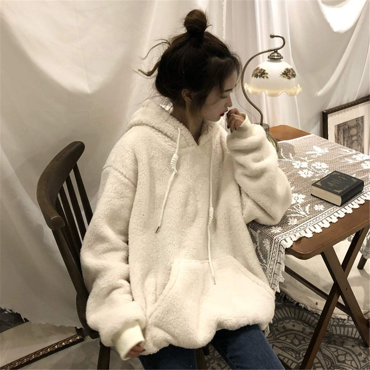 René アイボリー フード付きパーカー 36 Amazon.co.jp: レディース